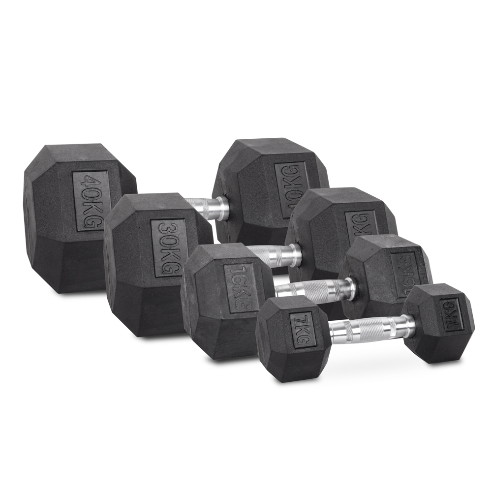 Šesťhranné činky inSPORTline Hexsteel 2-40 kg