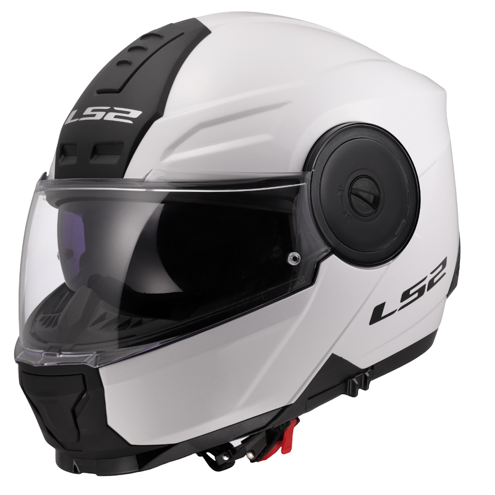 Výklopná moto prilba LS2 FF902 Scope II Solid Gloss White