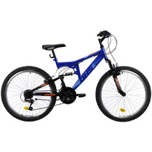 Juniorský celoodpružený bicykel DHS 2441 24" - model 2022 - blue