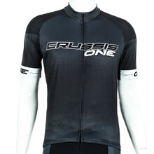 Cyklistický dres s krátkym rukávom Crussis ONE - čierna/biela
