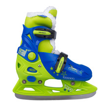Chlapčenské zimné korčule WORKER Kelly Pro Boy - s kožušinkou - modro-zelená
