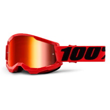 Motokrosové okuliare 100% Strata 2 Mirror - červená, zrkadlové červené plexi