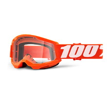 Detské motokrosové okuliare 100% Strata 2 Youth - Orange oranžová, číre plexi