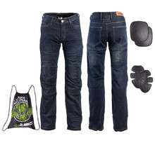 Pánske moto jeansy W-TEC Pawted s nepremokavou membránou - tmavo modrá