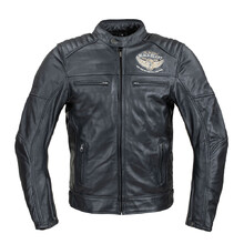 Pánska kožená bunda W-TEC Black Heart Wings Leather Jacket - čierna