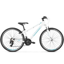 Juniorský bicykel Kross Evado JR 1.0 26" - model 2020 - biela/tyrkysová/modrá