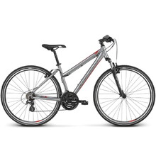 Dámsky crossový bicykel Kross Evado 2.0 D 28" - model 2022 - strieborná/červená
