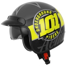 Moto prilba Cassida Oxygen 101 Riders - žltá fluo/čierna/stieborná metalická
