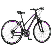 Dámsky crossový bicykel Visitor Terra 28" - model 2021 - čierno-fialová