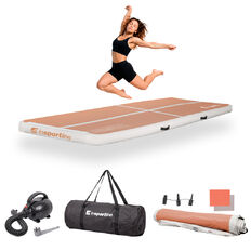 Airtrack inSPORTline Airstunt 300x100x10 cm mocha mousse s elektrickou pumpou
