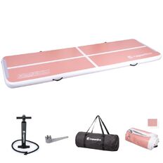 Airtrack inSPORTline Airstunt 300x100x10 cm korálová ružová s ručnou pumpou