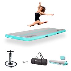 Airtrack inSPORTline Airstunt 300x100x10 cm biely s ručnou pumpou