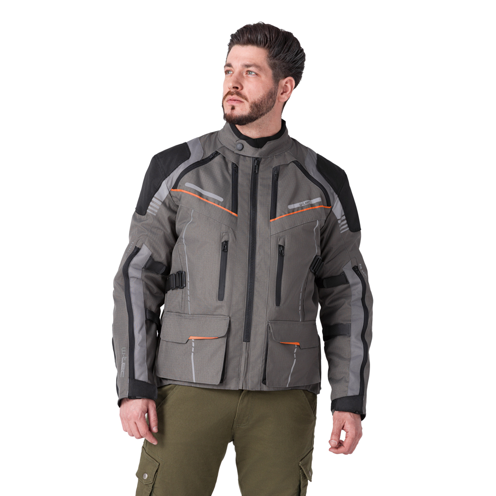 Touringová moto bunda W-TEC Smackton - Veľkosť: M | Farba: Oranžová · záber 3