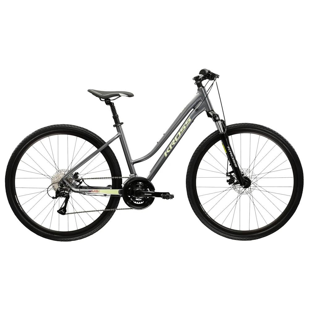 Kross EVADO 3.0 28" - model 2025 šedá / zelená / lesk - L (19", 168-180 cm)