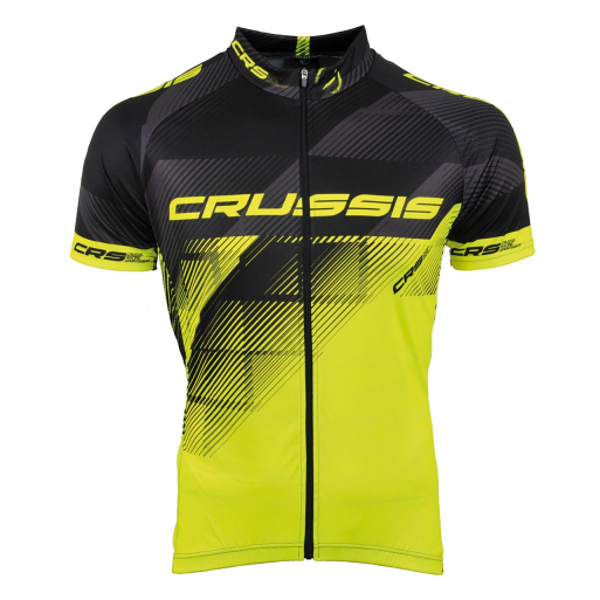 E-shop Crussis Crussis cyklistický dres čierna-fluo žltá - XS