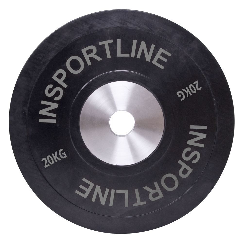 Gumový kotúč inSPORTline Bumper Plate 20 kg 50 mm