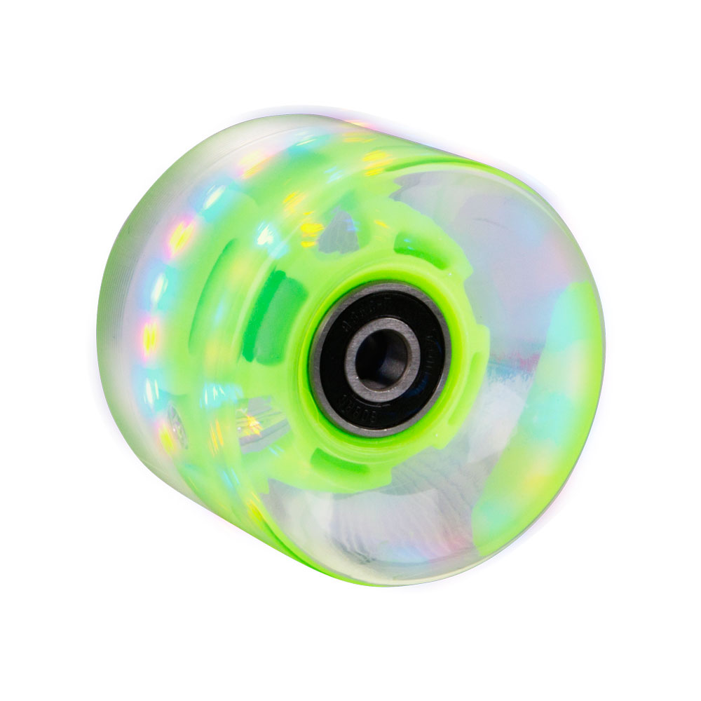 E-shop WORKER Svítící kolečko na penny board 60*45 mm vč. ložisek ABEC 7 zelená