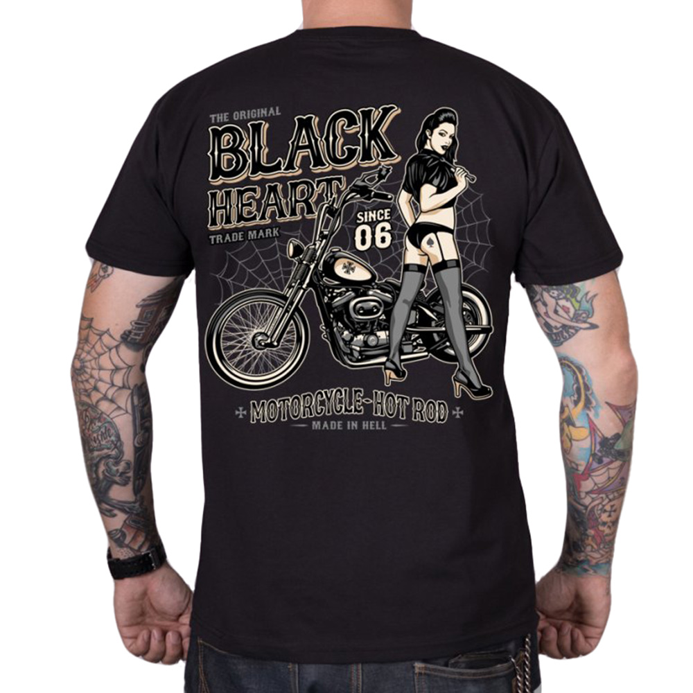 Tričko BLACK HEART Chopper Pussy čierna - 3XL