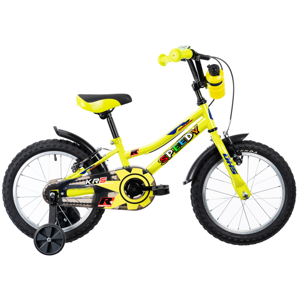 Detský bicykel DHS Speedy 1603 16" - model 2022 Green / Yellow - 8" (105-125 cm)