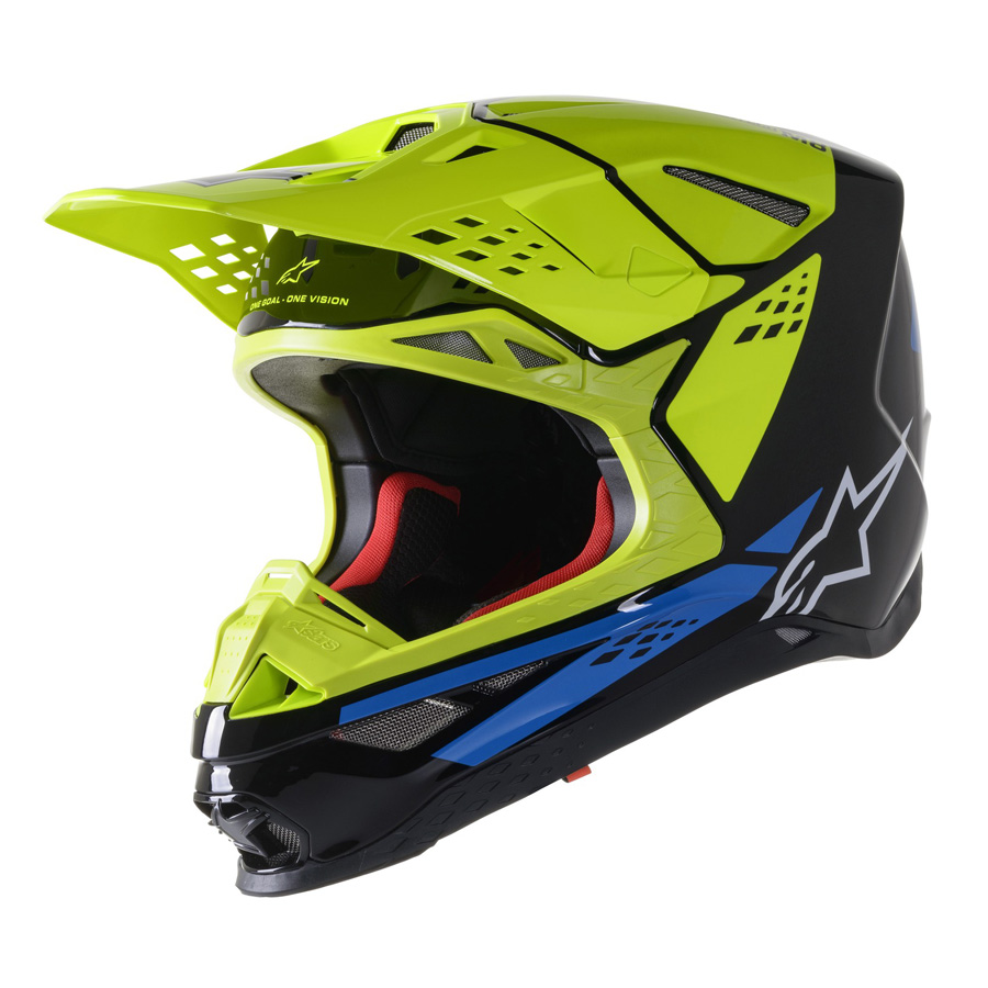 Moto prilba Alpinestars Supertech S-M8 Factory MIPS čierna/žltá fluo/modrá lesklá XXL (63-64)