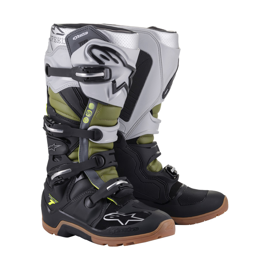 Alpinestars Tech 7 Enduro 2022 čierna/strieborna/military zelená - 44