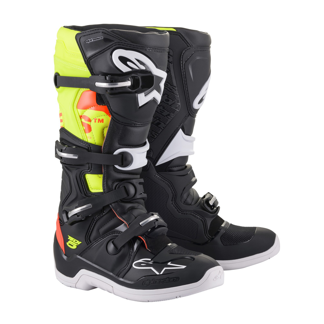 Alpinestars Tech 5 2022 čierna/červená fluo/žltá fluo - 47