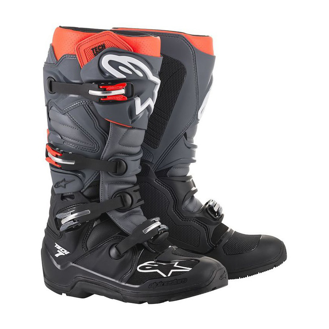 Alpinestars Tech 7 Enduro 2022 čierna/šedá/červená fluo - 47