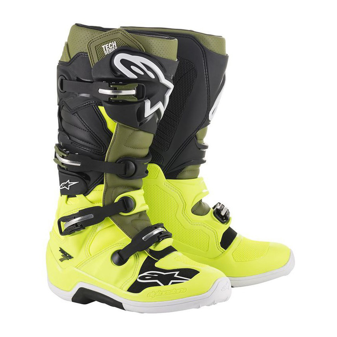 Alpinestars Tech 7 2022 žltá fluo/vojenská zelená/čierna - 52