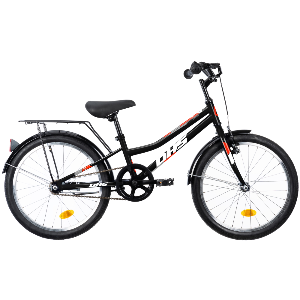 Detský bicykel DHS Teranna 2001 20" - model 2022 Black - 9" (110-130 cm)