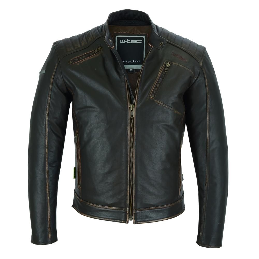 Kožená moto bunda W-TEC Embracer - Veľkosť: 5XL | Farba: Hnedá · záber 7