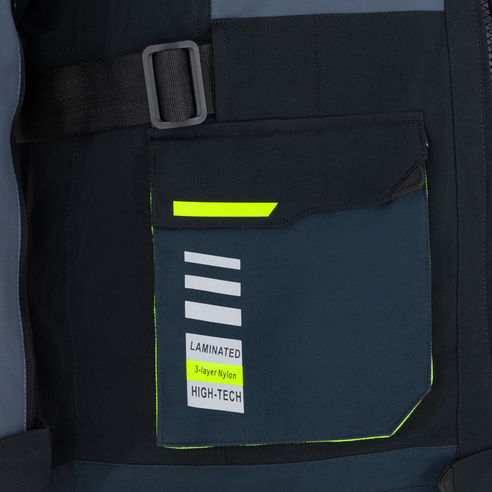 W-TEC Modock bunda čierno-modro-fluo žltá - S