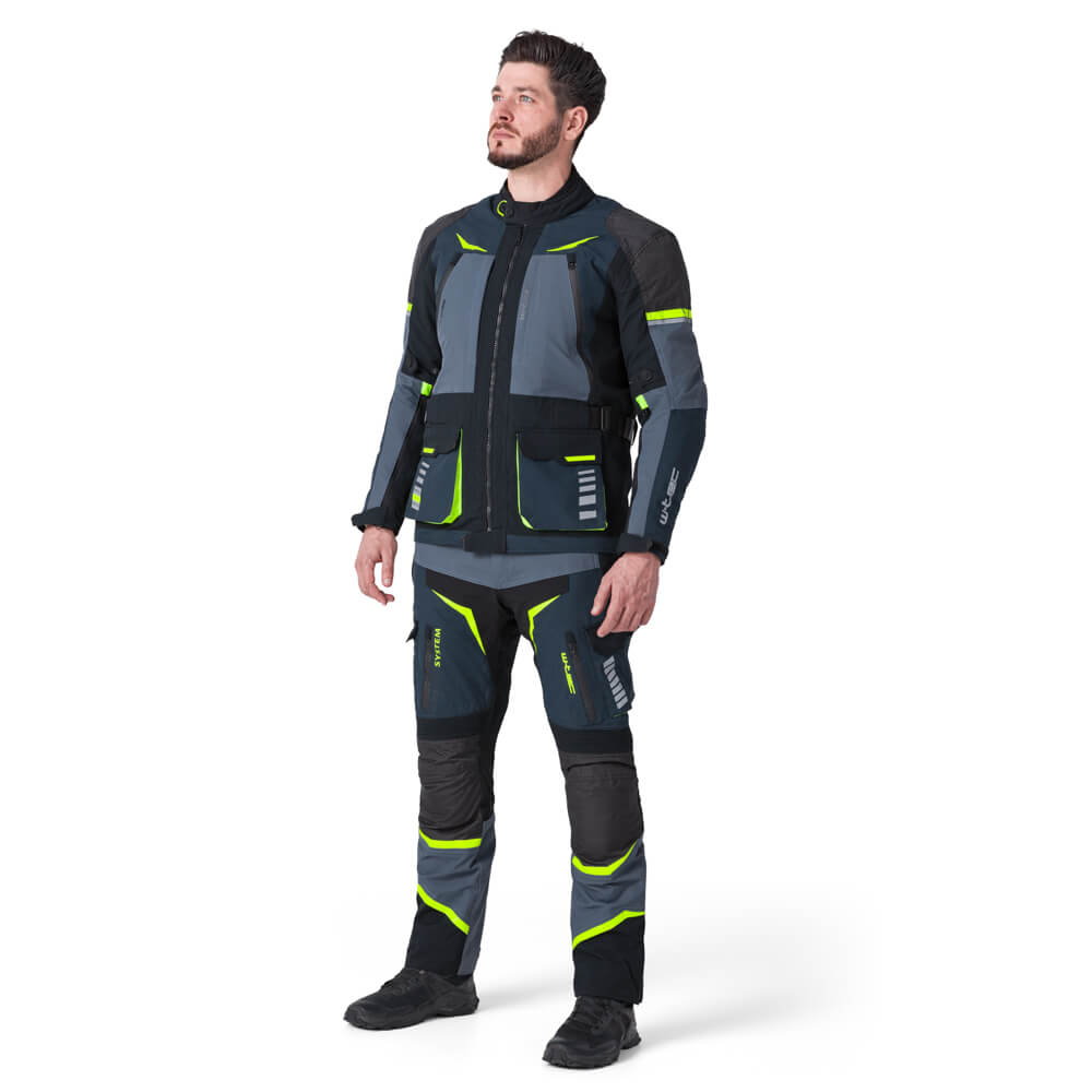 W-TEC Modock bunda čierno-modro-fluo žltá - S
