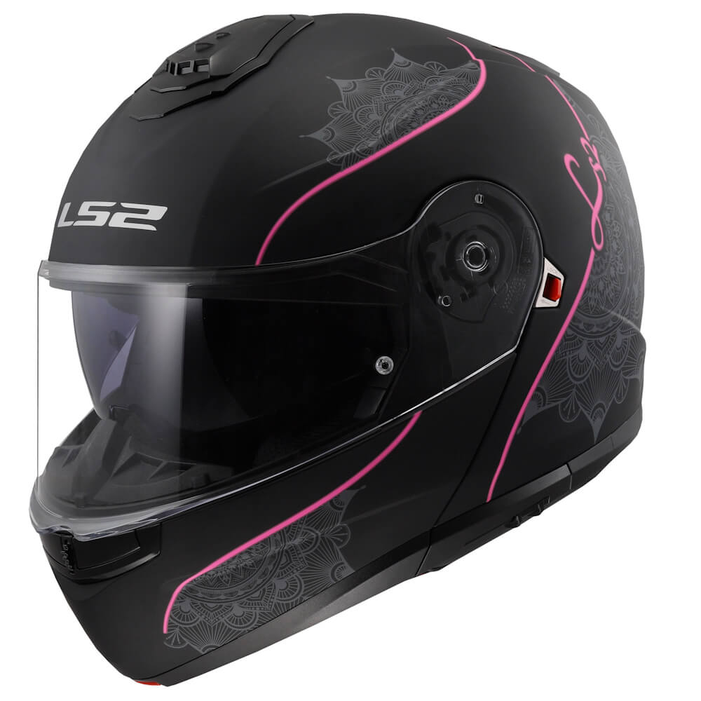 Výklopná prilba LS2 FF908 Strobe II Lux Matt Black-Pink