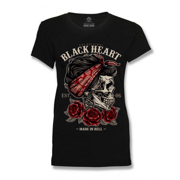 E-shop BLACK HEART Pin Up Skull čierna - M