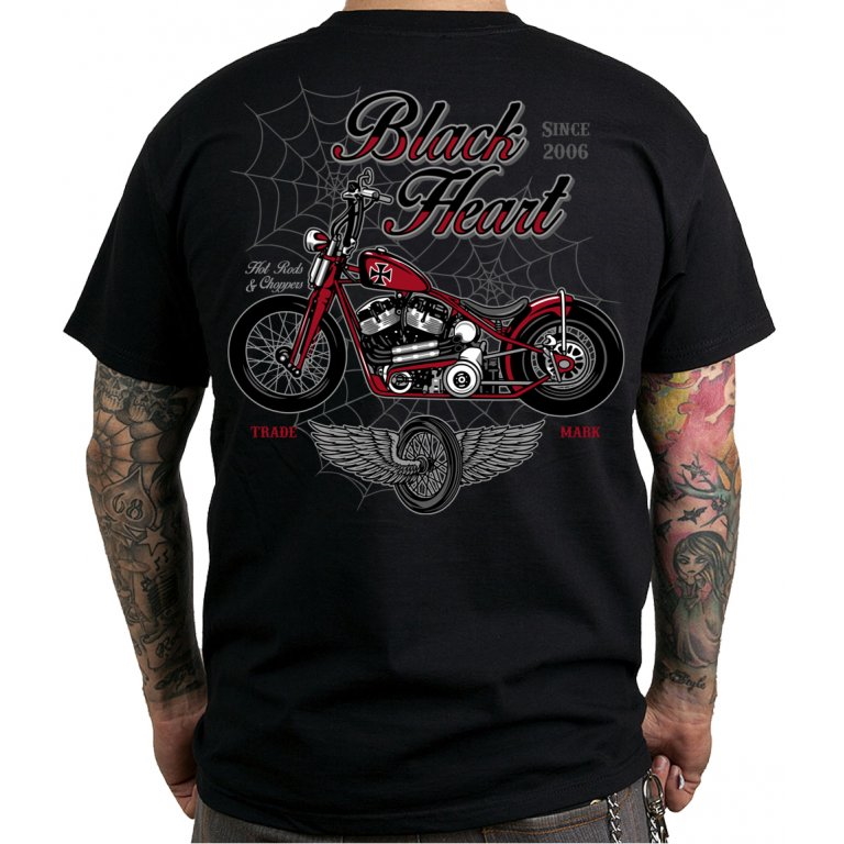 E-shop BLACK HEART Red Baron Chopper triko čierna - L