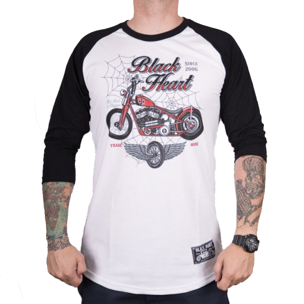 E-shop BLACK HEART Red Baron Chopper triko s dlouhým rukávem biela - L