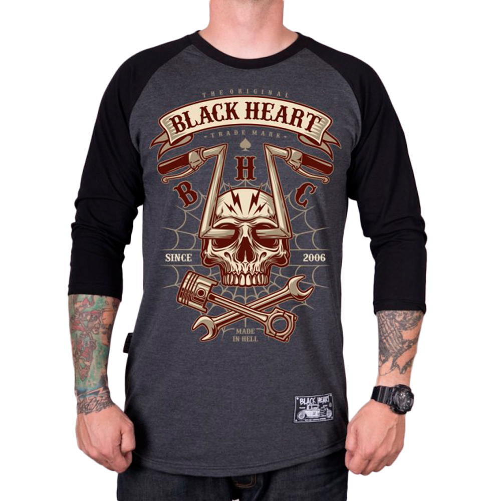 E-shop BLACK HEART Chopper Skull RG šedá - M