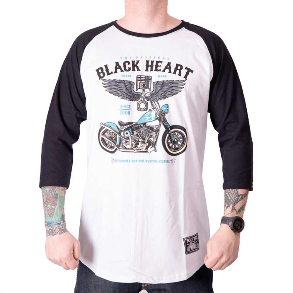 BLACK HEART Blue Chopper RG biela - XXL