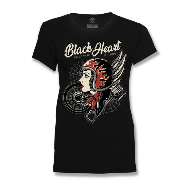 E-shop BLACK HEART Motorcycle Girl čierna - S