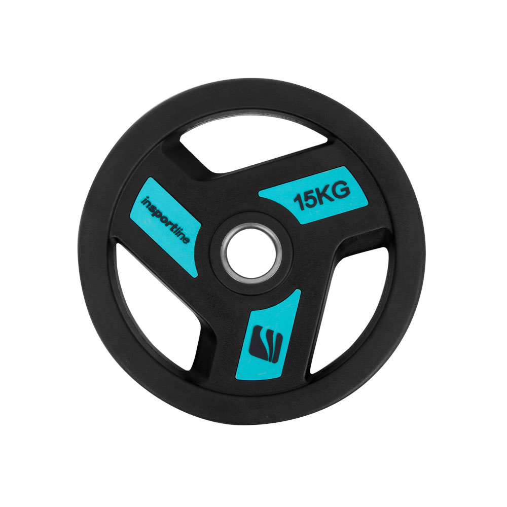 Pogumovaný olympijský kotúč inSPORTline Herk OL 15kg 50 mm