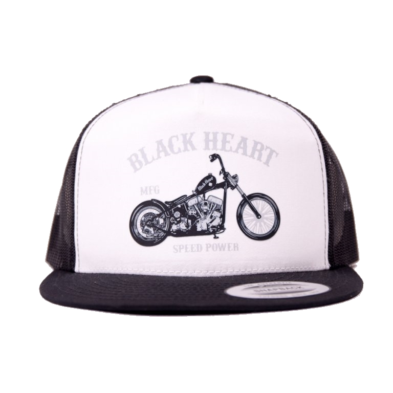 BLACK HEART Bobber WHT Trucker biela