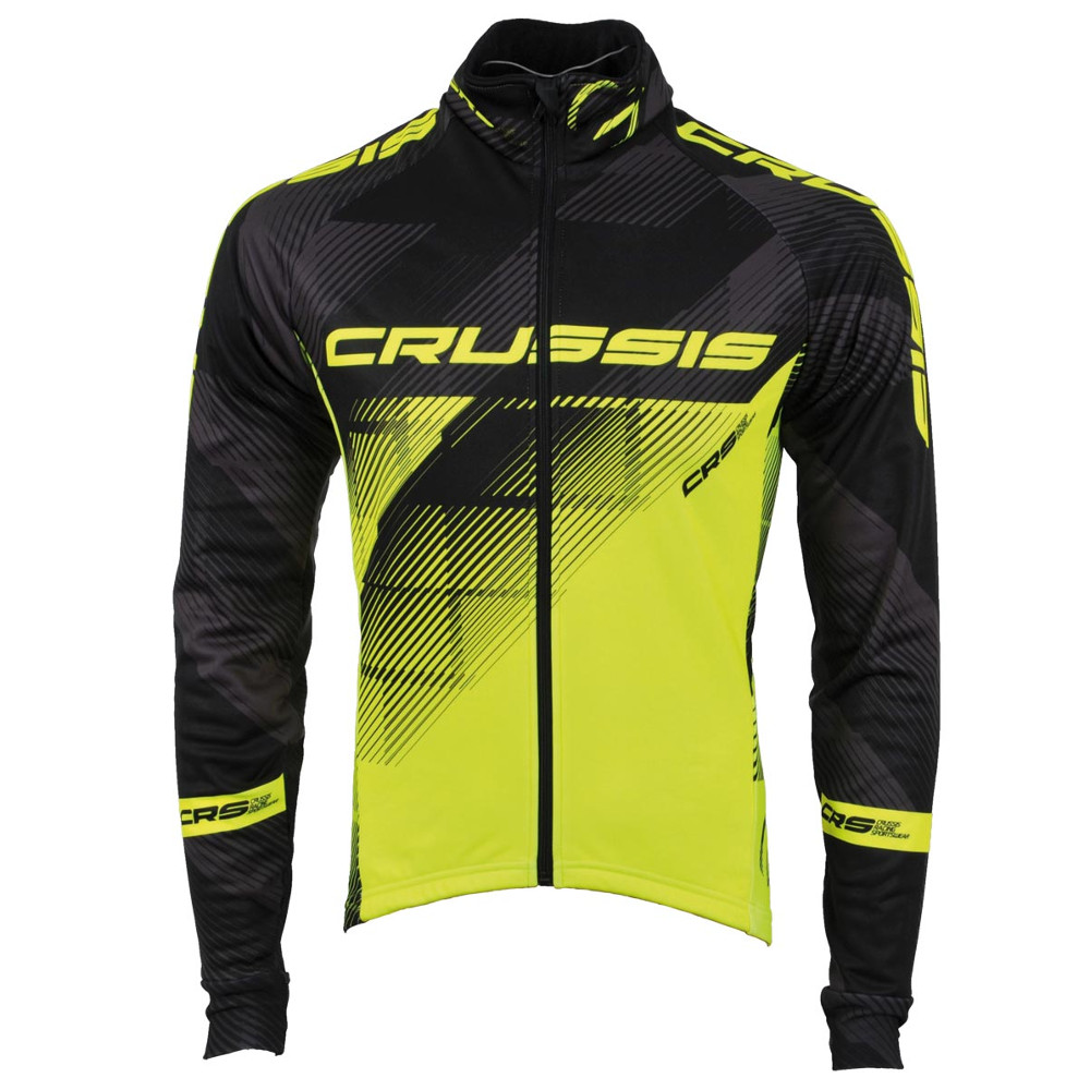E-shop Crussis cyklistická bunda CRUSSIS čierna-fluo žltá - S
