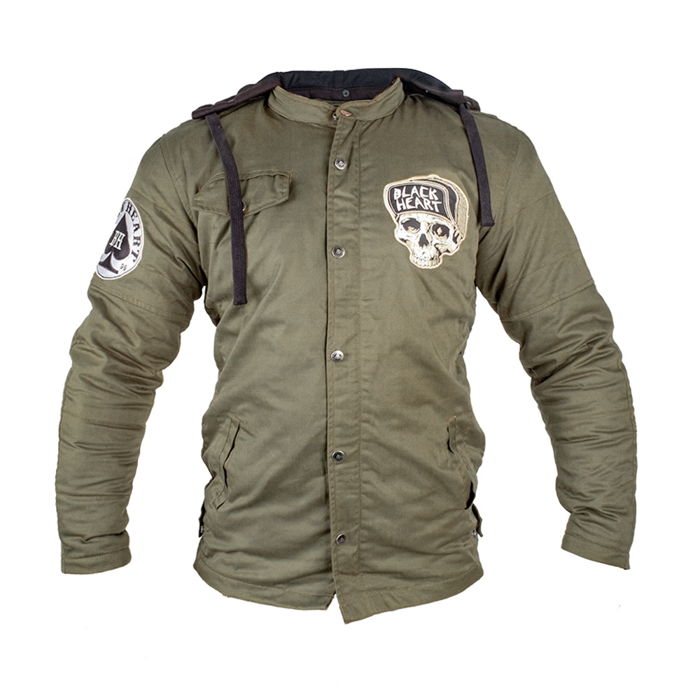 W-TEC Black Heart Hat Skull Jacket Garage Built - M
