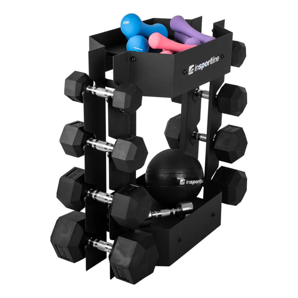 Stojan na činky inSPORTline RK3020, 8 pozícií + 2 police · záber 4