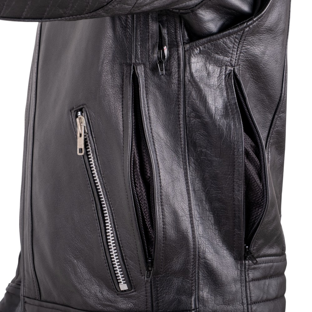 Kožená moto bunda W-TEC Murayo Farba čierna, · záber 7