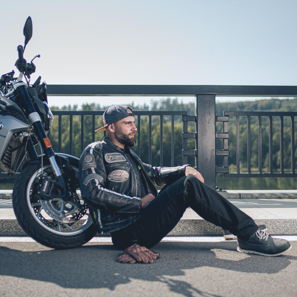 Pánska kožená moto bunda W-TEC Sheawen Vintage