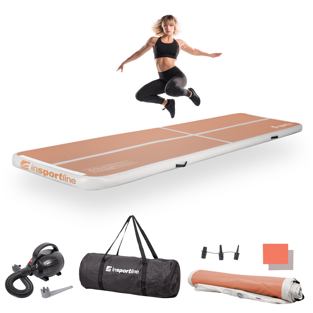 inSPORTline Airstunt 400x100x10 cm mocha mousse s elektrickou pumpou