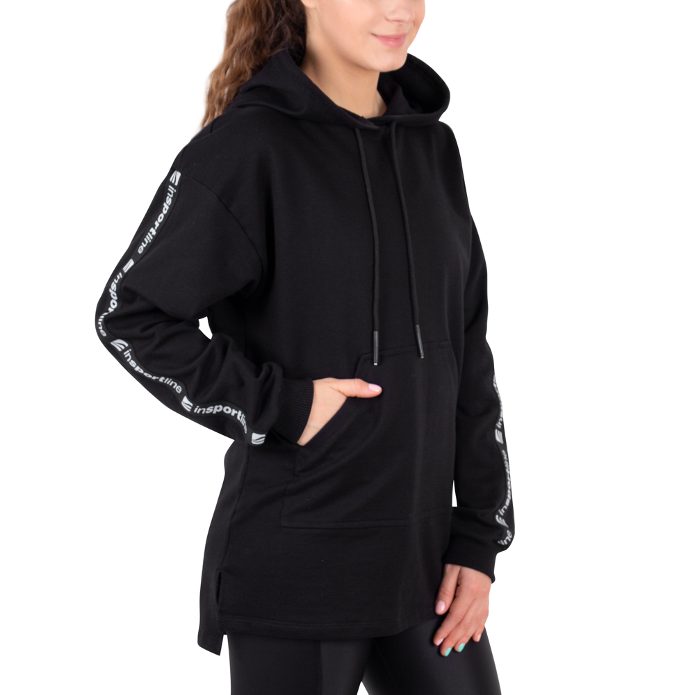 Dámska mikina inSPORTline Overhoodie čierna - L
