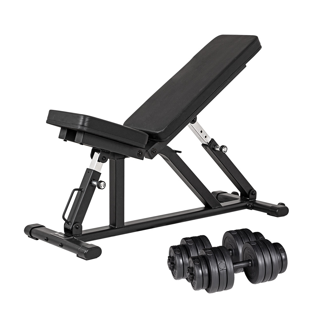 Nakladací činkový set s lavicou inSPORTline CEM 2x20 KG