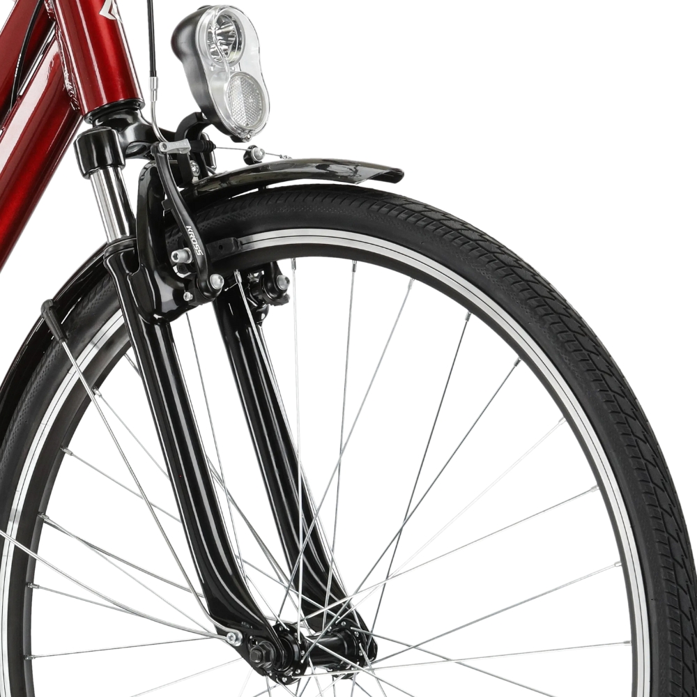Kross Sentio 1.0 28" - model 2025 rubín / šedá / lesk - S (18", 158-170 cm) · záber 5